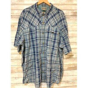 Duluth Trading Co. Mens 3XL Plaid Short‎ Sleeve Button-Up Shirt